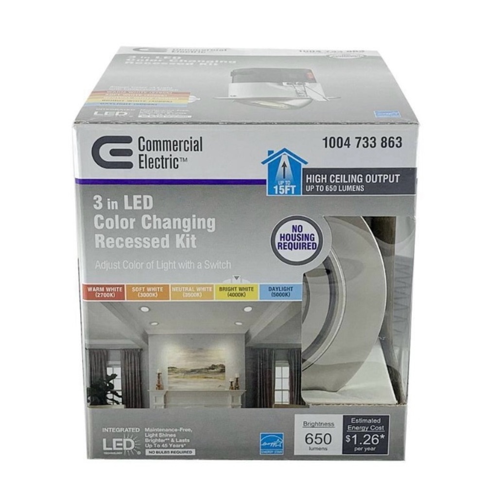 Commercial Electric 3 in LED Color Changing Recessed Kit